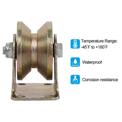 4 PCS 2 Inch V Groove Wheel Caster Wheels Heavy Duty Gold