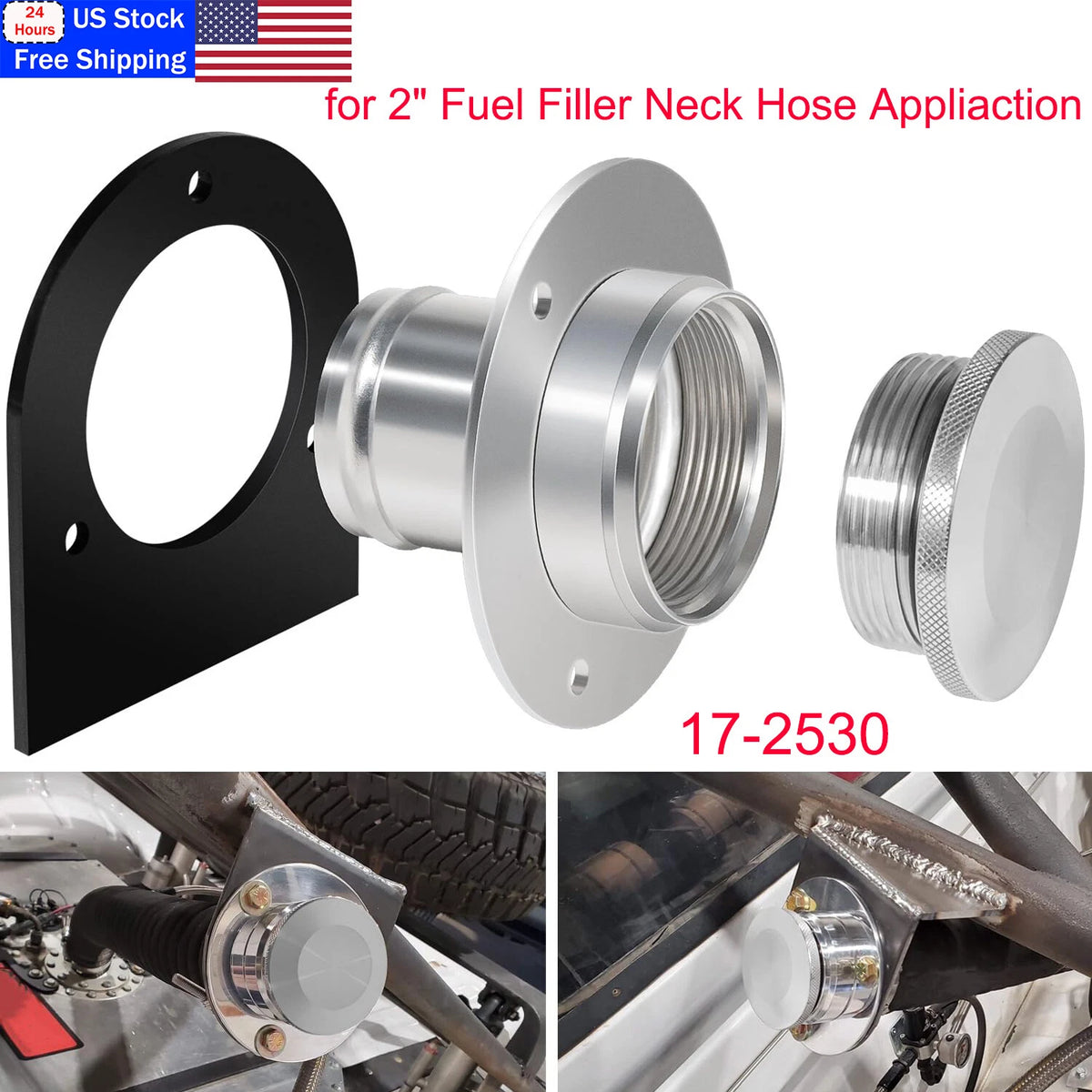 2" Fuel Filler Neck with Gas Cap for Universal Applications
