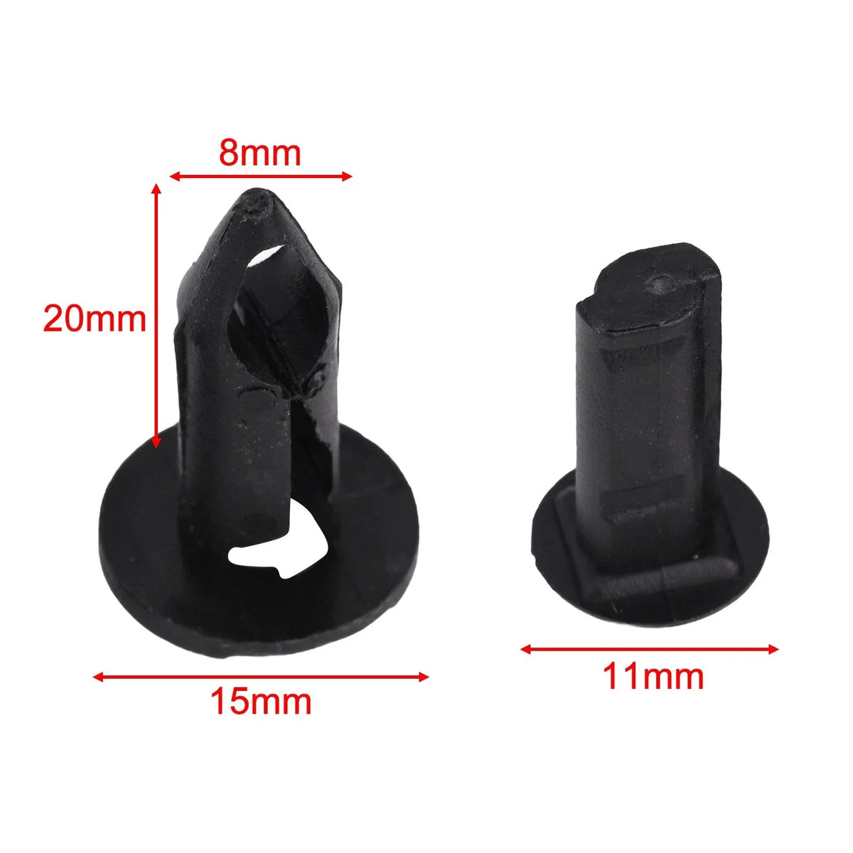 Set of 100 Push Pin Rivet Retainer Clips for ATV UTV