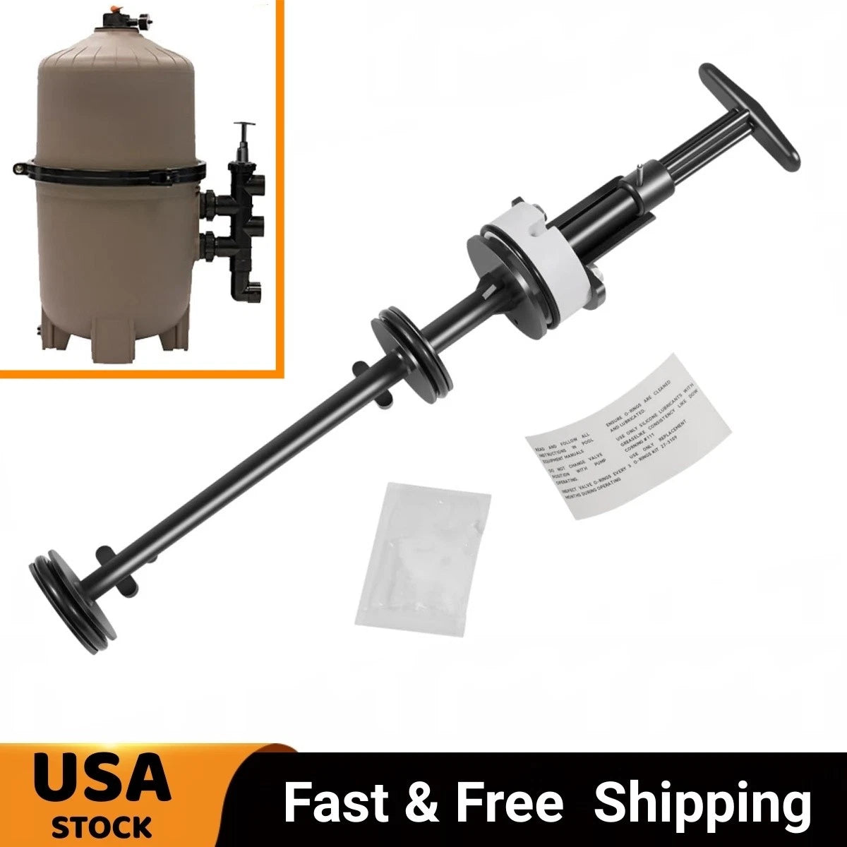 Piston Rod Assembly for Pentair Push-Pull Slide Backwash Valve (2-inch PVC)