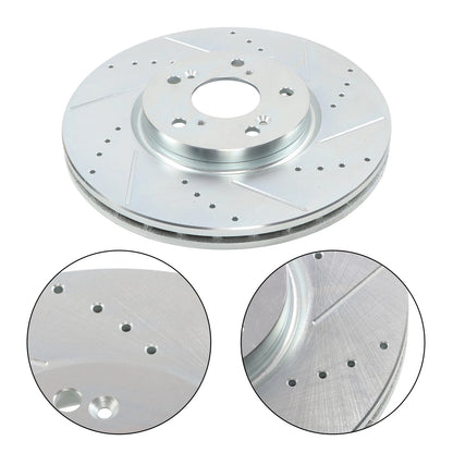 Set of 2 Front Side Drilled Brake Rotors & Pads for Acura TL (2004–2006) BCK67320K
