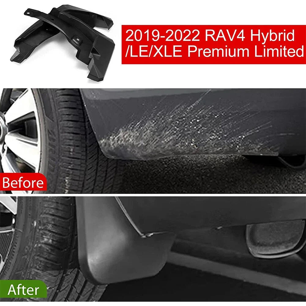Mud Flaps for Toyota RAV4 (2019–2022) Front Rear Molded Splash Guards