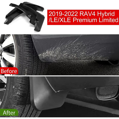 Mud Flaps for Toyota RAV4 (2019–2022) Front Rear Molded Splash Guards
