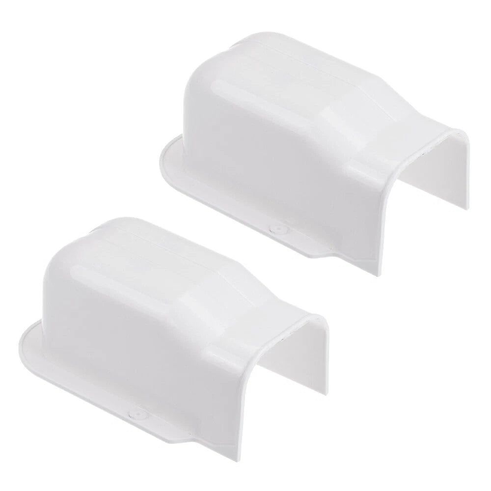 2X 3" PVC Decorative Line Cover Wall Entry Cap for Air Conditioner White