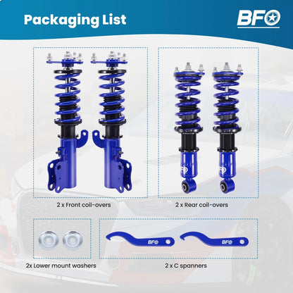 Set of 4 Coilovers Suspension Kit for Mitsubishi Lancer Sedan (2008–2016)