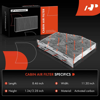 Activated Carbon Cabin Air Filter for Volkswagen Jetta (2011–2015) AFC1355, CAF2007C, 4489