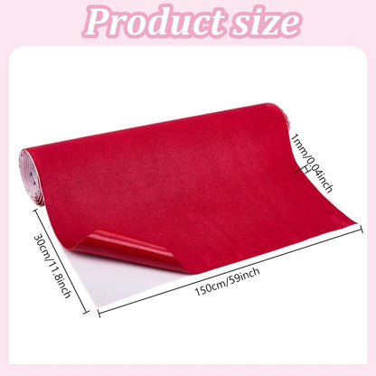 Red Suede Fabric Wrap Self Adhesive Film for Car Interior (11.8in x 59in)