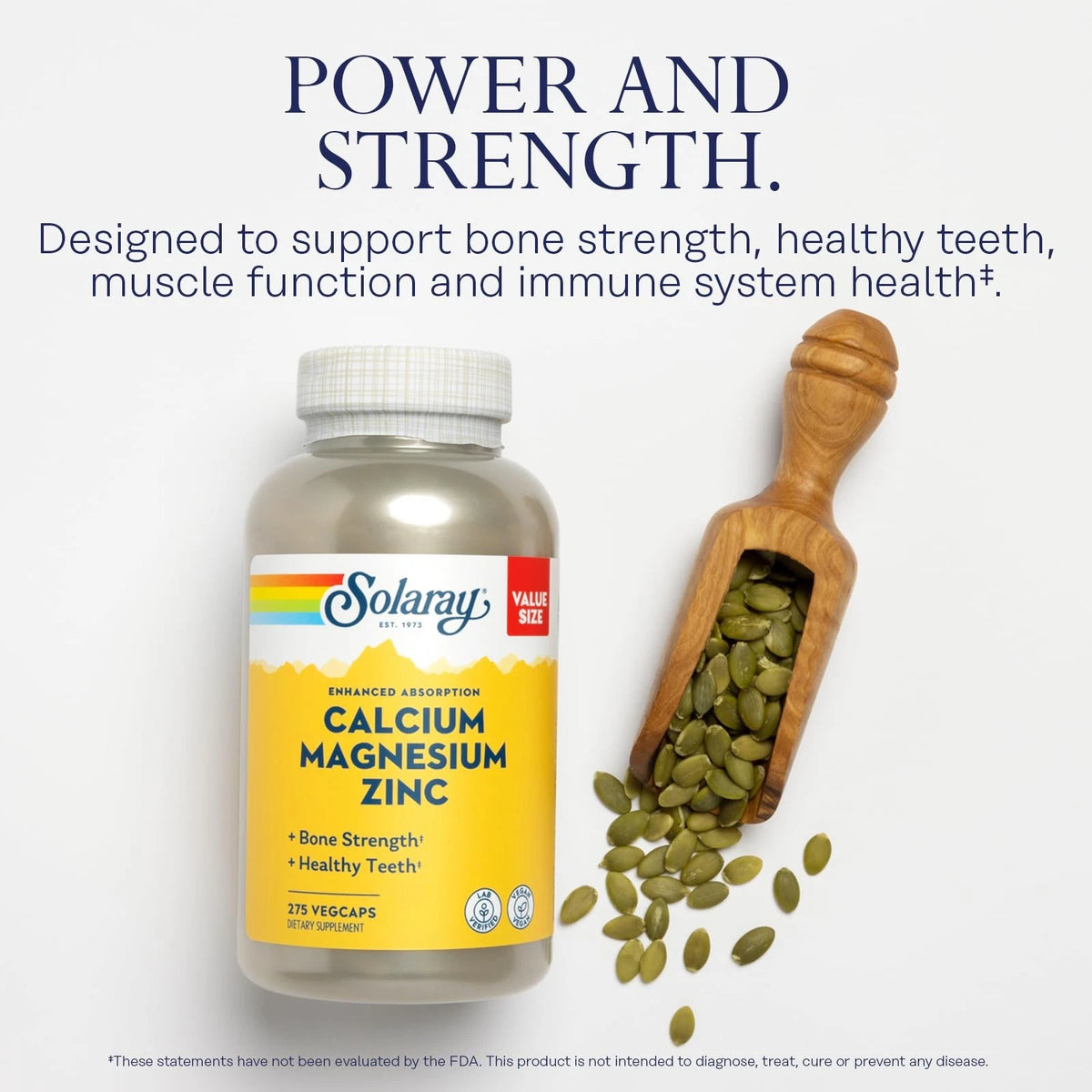 Calcium Magnesium Zinc Supplement 275 Count (Pack of 1)