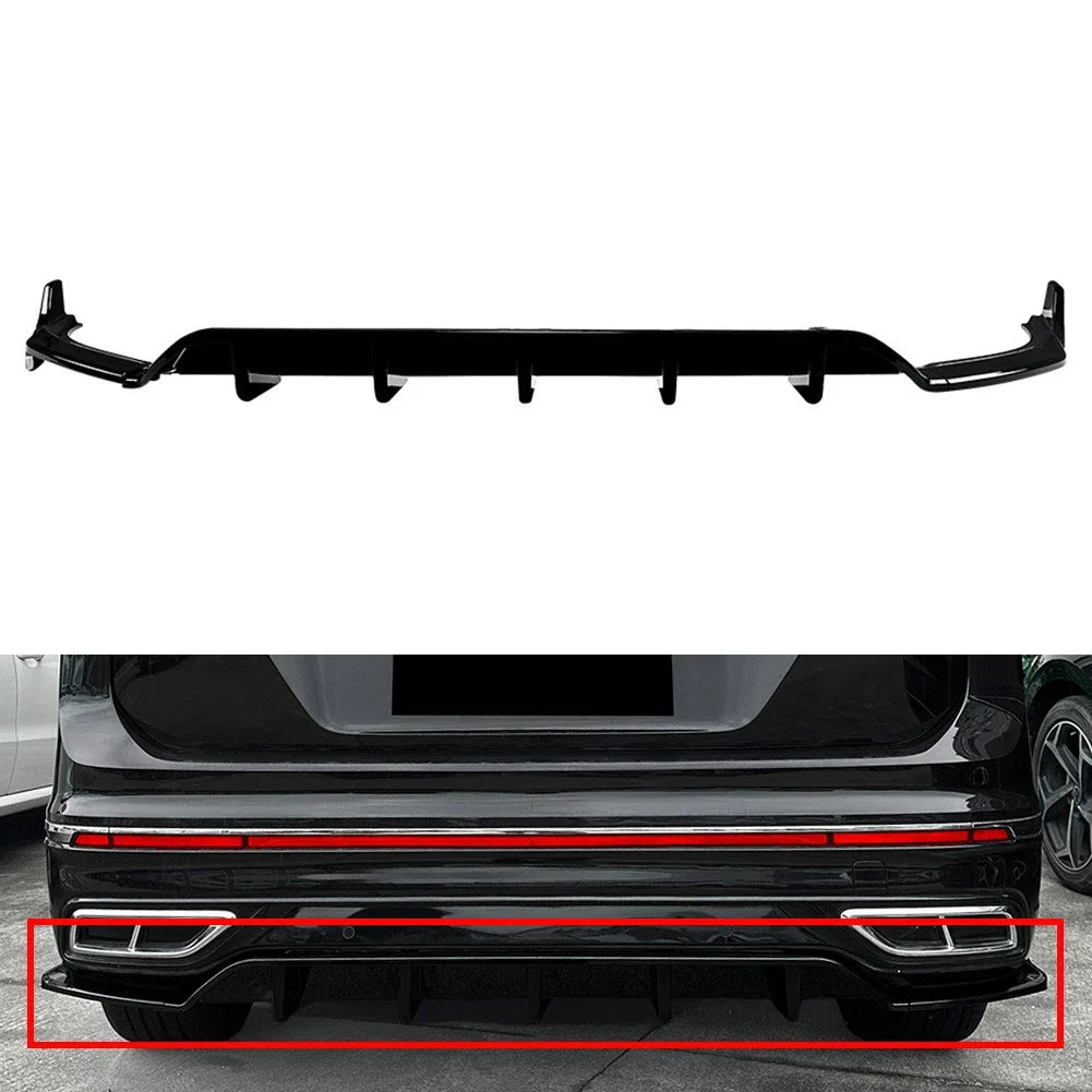Glossy Black Rear Bumper Splitter Lip for VW Tiguan (2021-2023)