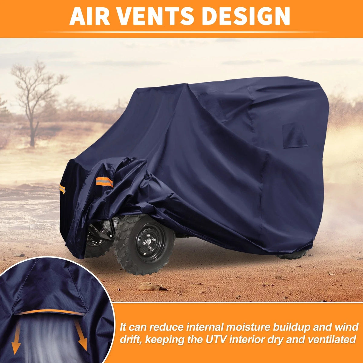 Waterproof UTV Cover for Honda Pioneer 500 520 (2016–2023) Navy Blue