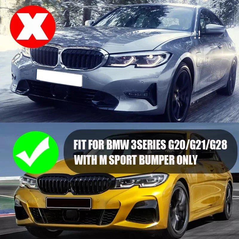 GT Style Gloss Black Front Bumper Lip Kit for BMW G20 M340i 330i (2019–2022)