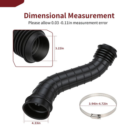 Inlet Clutch Duct w/ Clamp for Polaris RZR Turbo XP XP4 (2016–2018)