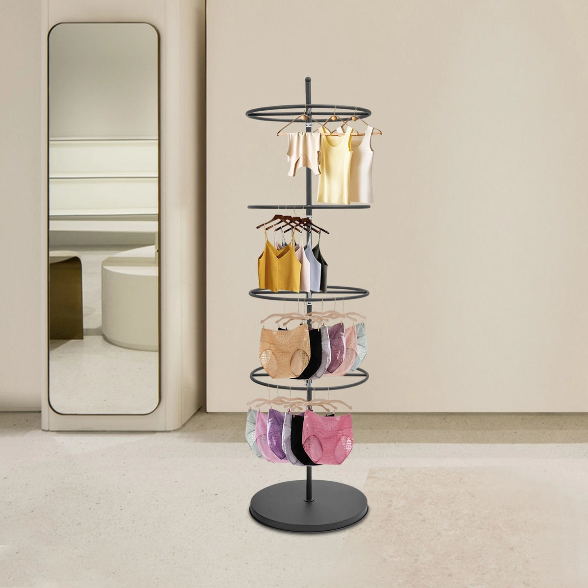 Set of 4-Tier Metal Clothing Racks for Display (360° Rotation)