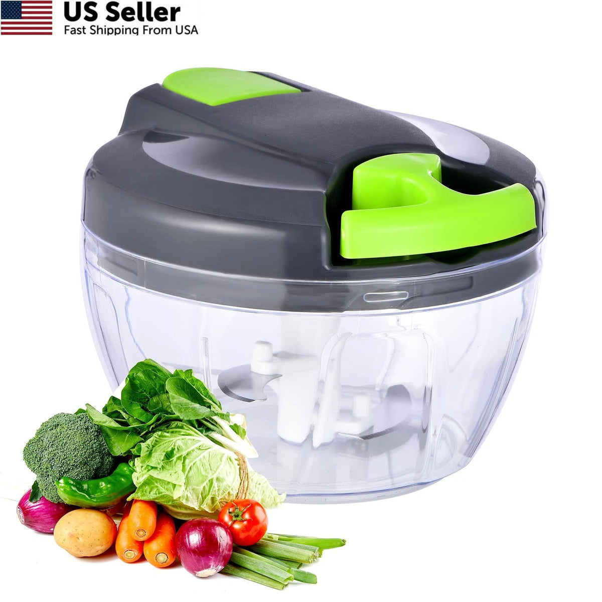 Manual Food Processor Vegetable Chopper for Portable Use (500ml)