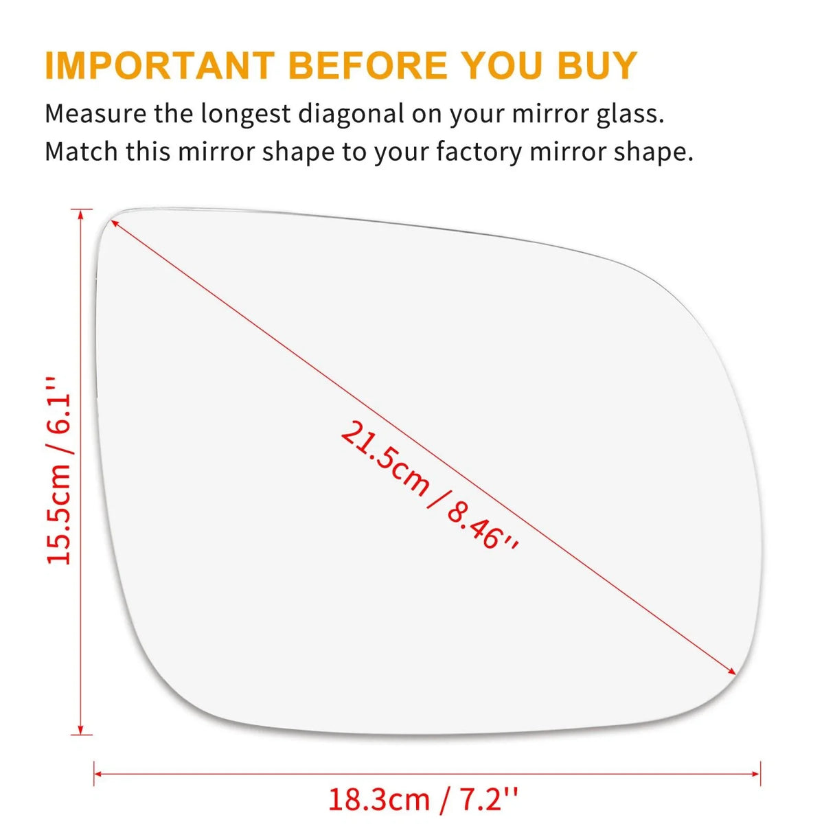 Heated Wing Mirror Glass Right Side RH for Audi Q5 Q7 SQ5 (2009–2023)