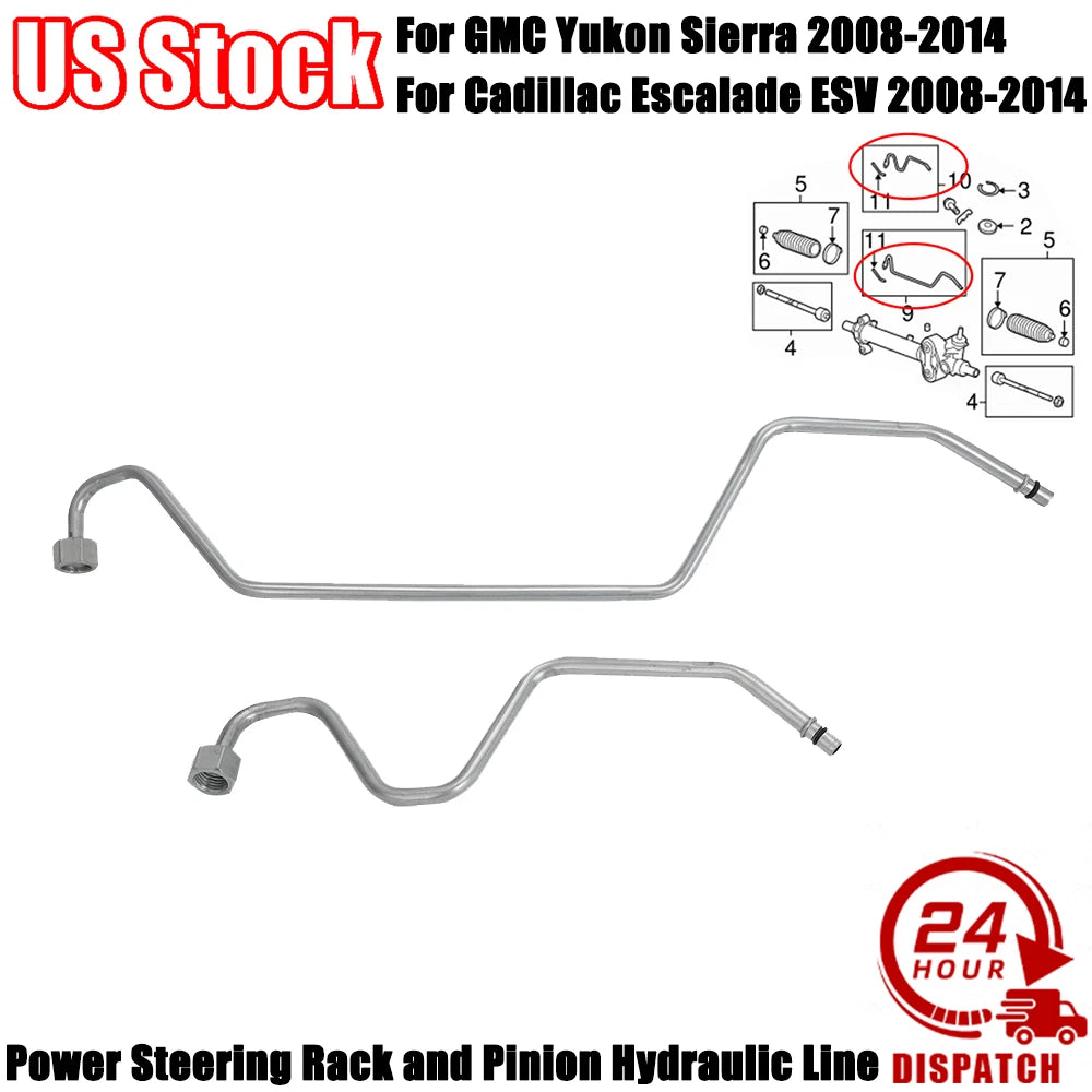 Power Steering Rack & Pinion Hydraulic Line for GMC Chevrolet Cadillac (2008–2014)