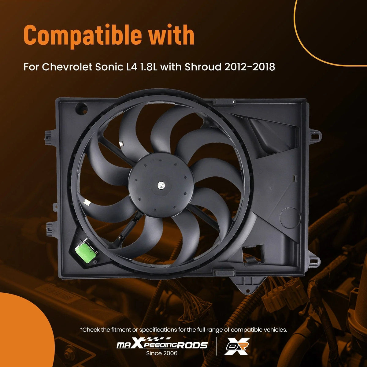 Radiator Cooling Fan with Shroud for Chevy Sonic 1.8L (2012–2018) 95352377 TYC622840