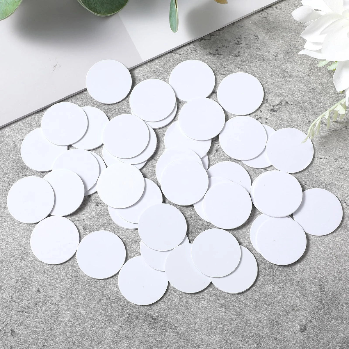 50 NFC Tags Stickers with NTAG215 Chip 25mm, Black