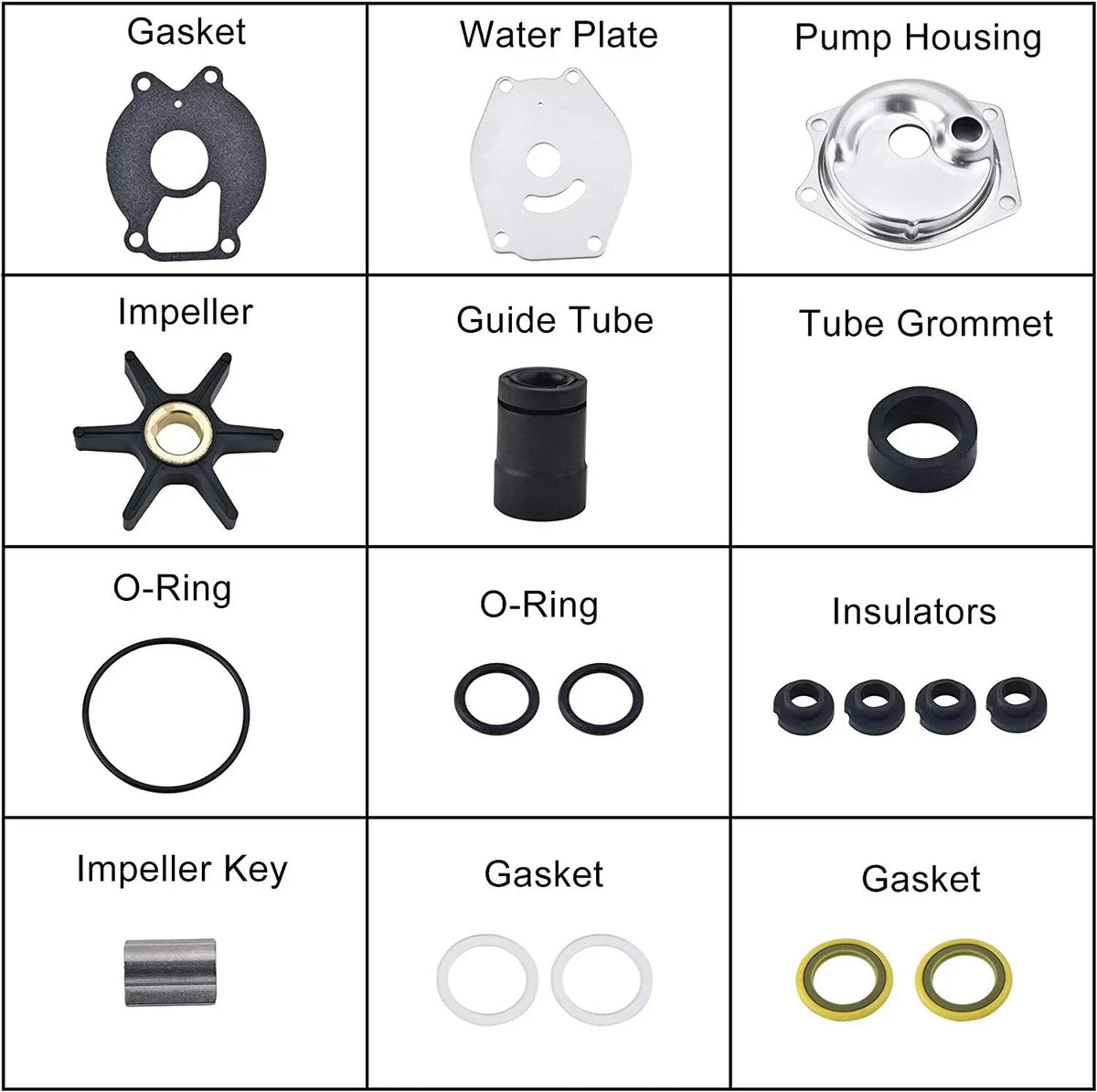 Water Pump Impeller Kit 46-99157T for Mercury 9.9-25, Force 25-50