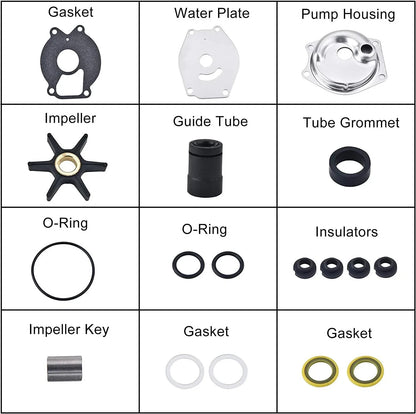 Water Pump Impeller Kit 46-99157T for Mercury 9.9-25, Force 25-50