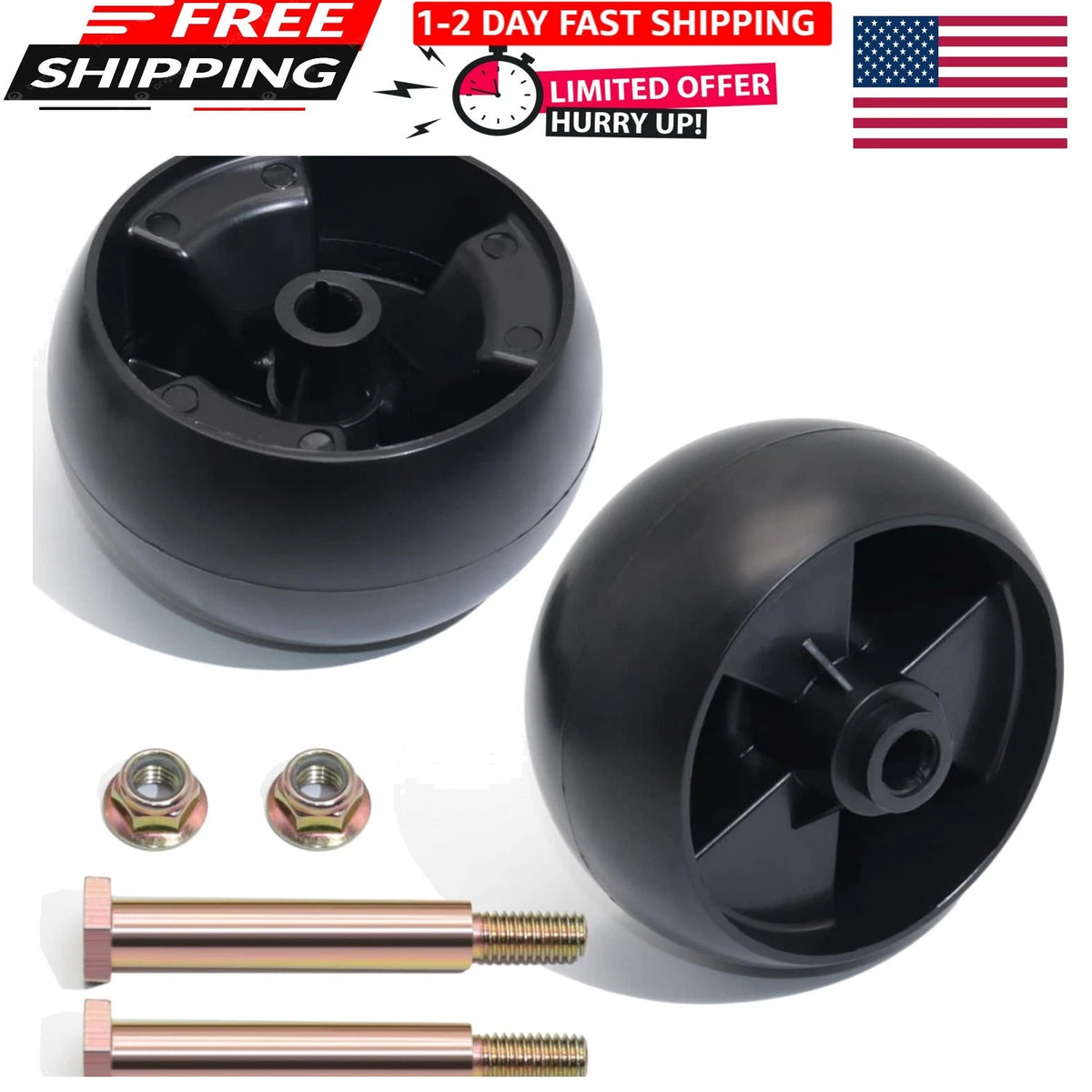 2X Mower Deck Wheels 5-Inch Smooth Tread for Enhanced Maneuverability