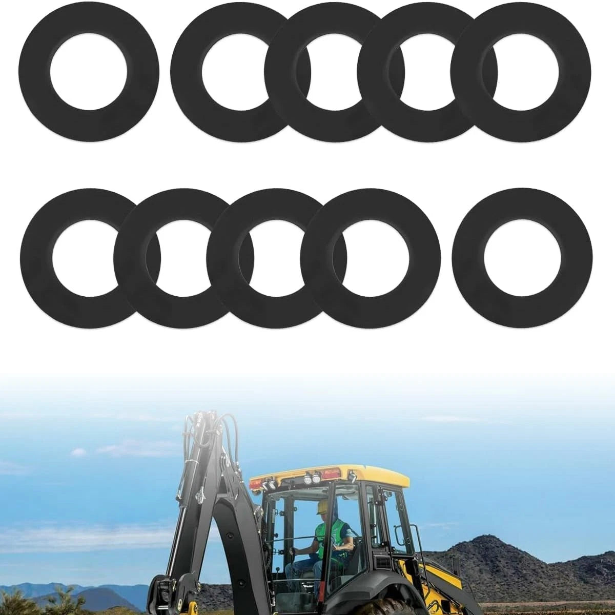 10X 40MM Bucket Pin Shims Kit for Cat Kubota Deere Komatsu (Excavator/Skid Steer)