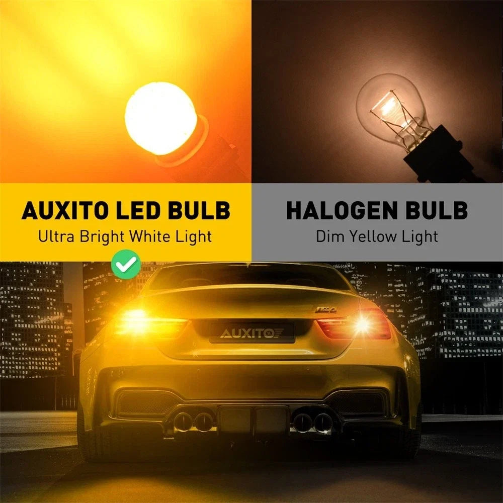 2X 3157 LED Front Turn Signal Parking Light Bulbs for
