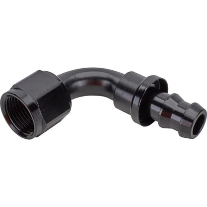 Set of 3 Black Socketless Push-On Hose End Fittings AN8 90° 45° Straight 9100786
