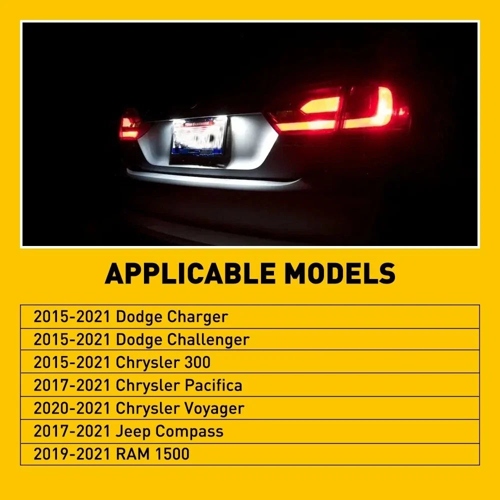 Set of 2 AUXITO 18 LED License Plate Lights for Dodge Challenger Charger (2015–2022)
