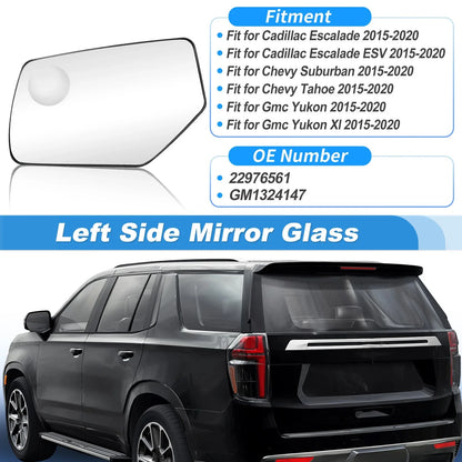 Left Side Heated Convex Mirror Glass 22976561 for Cadillac Escalade (2015–2020)