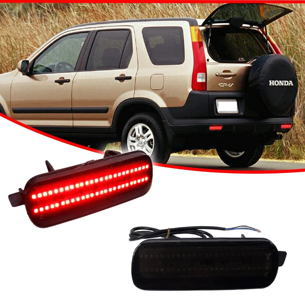 Smoked Lens Red LED Rear Bumper Reflectors for Honda CR-V (2002–2004)