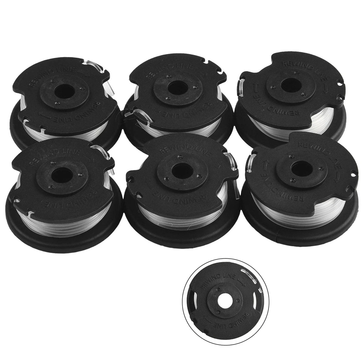 Set of 6 Spool & Trimmer Line for Hyper Tough HT19-401-003-06 HT19-401-003-07