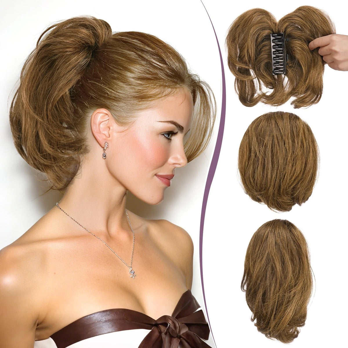 Claw Clip Short Human Hair Ponytail Extension for DIY Styling