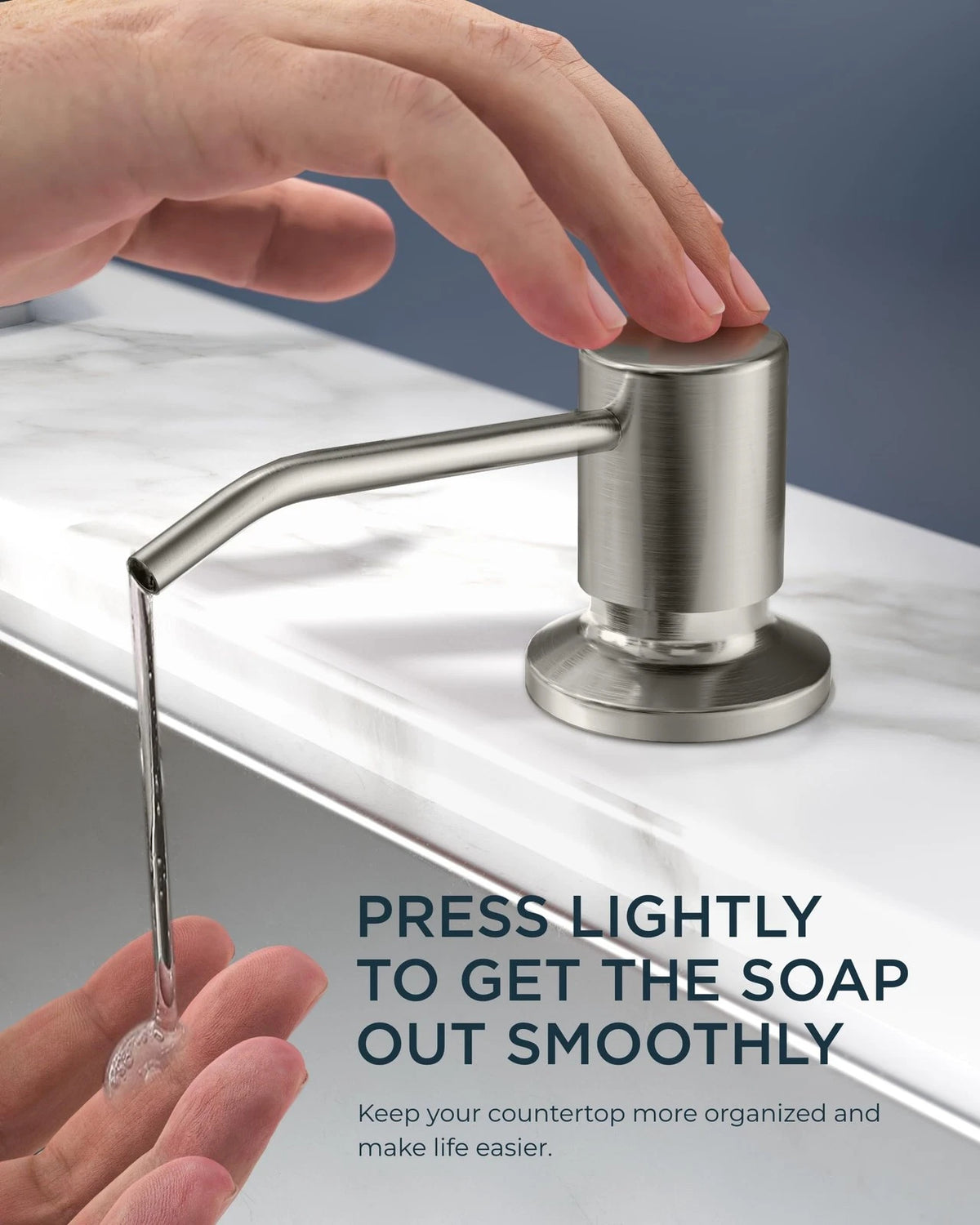 Set of 2 Kitchen Faucets with Soap Dispenser, Pull Down Stainless Steel