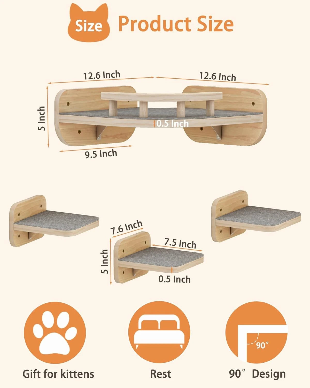 Cat Wall Furniture Corner Climbing Shelf Perches for Cats