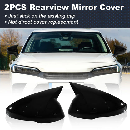 2X Left Right Side Ox Horn Wing Mirror Cover for Honda Civic (2022–2025)