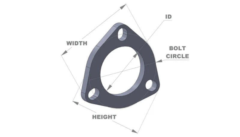 3-Bolt T304 SS Exhaust Flange for Vibrant (2.25in I.D.)