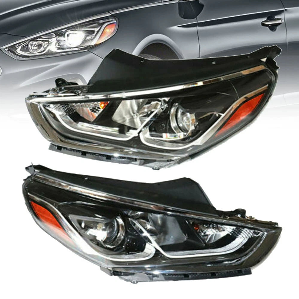 Pair Halogen Headlights for Hyundai Sonata (2018–2019) 92101-C2500, 92101C2500