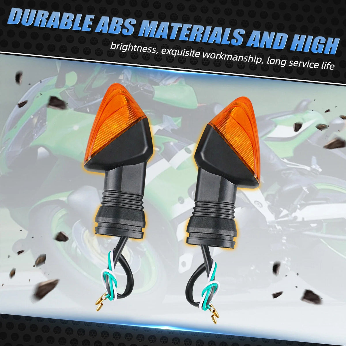 Pair Turn Signal Light Lens for Kawasaki Ninja ZX6R 600/636 (2000–2009)