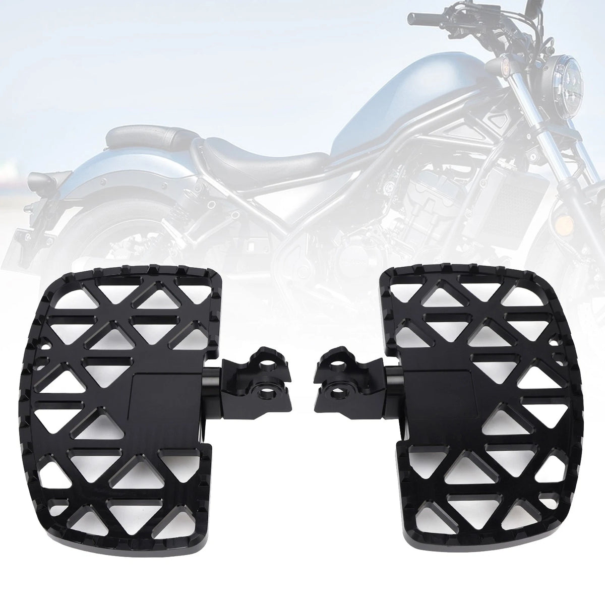 Front Footrests Foot Pegs for Honda Rebel 250 300 500 CM CMX (2017–2025) FP-389-BLK