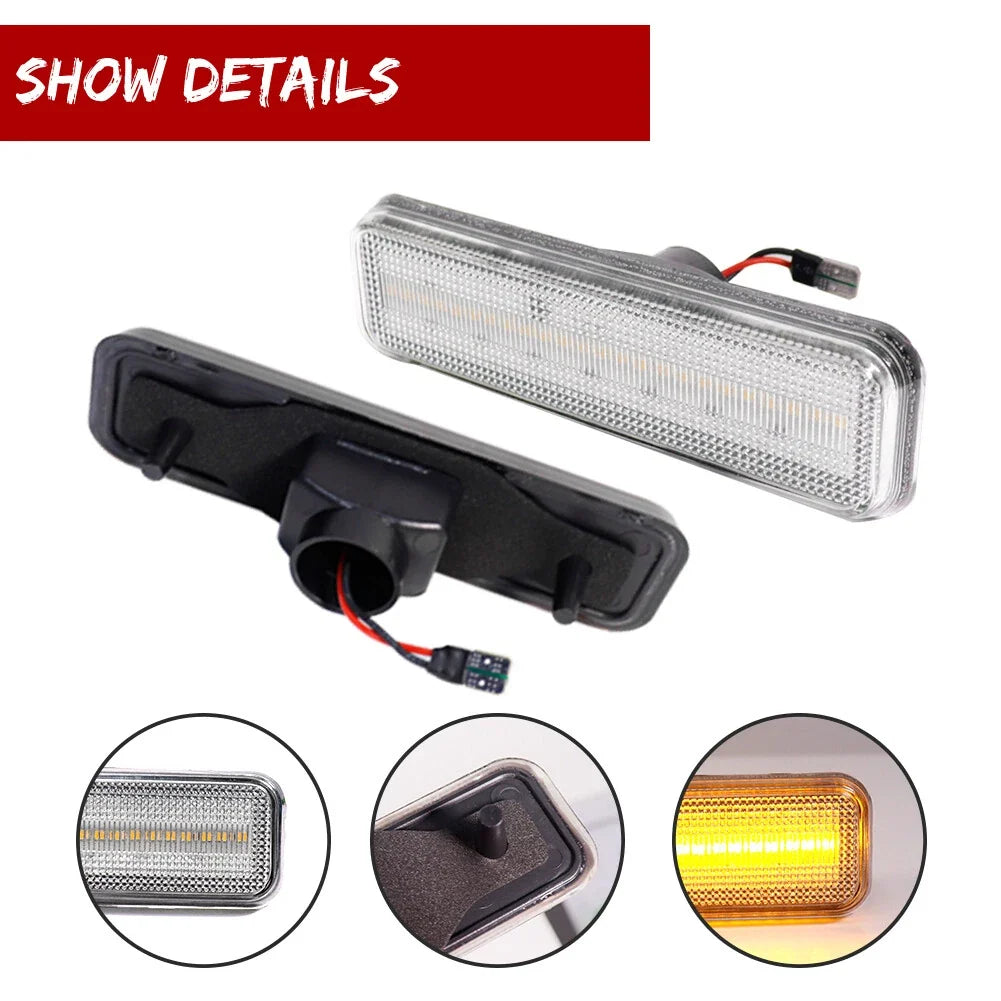 Clear Amber LED Side Marker Lights for Dodge Ram Truck Ram Charger (1972–1993)