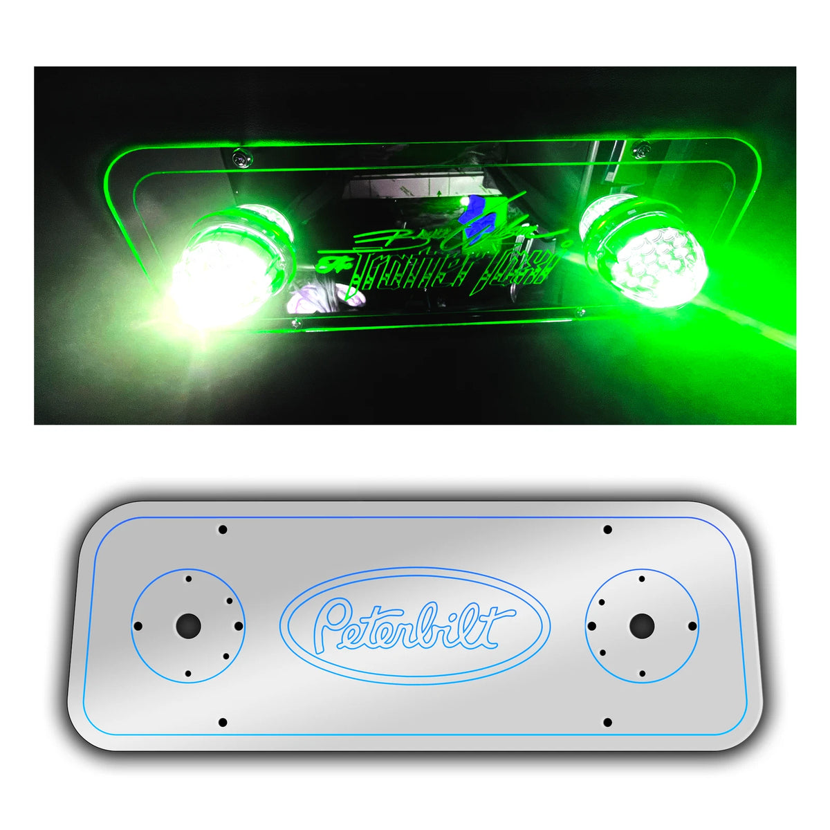 Red LED Sleeper Light Plate for Peterbilt 389 (2023–Present) 52965064500611