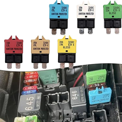 Set of 6 Manual Reset Fuses for Marine RV Truck Circuit Breakers 5A 30A