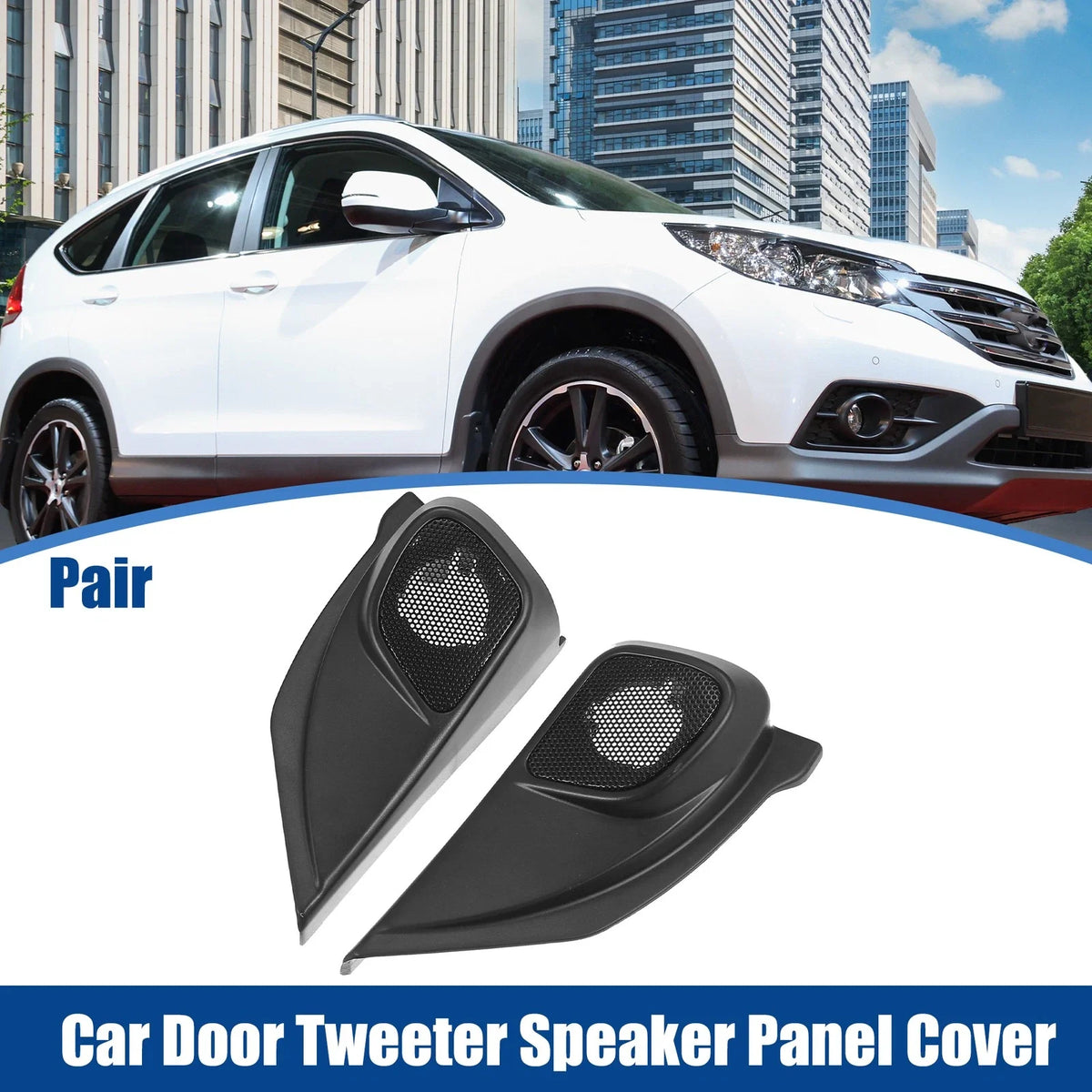 Pair Door Tweeter Speaker Panel Cover Trim for Honda CR-V (2012–2015) Black