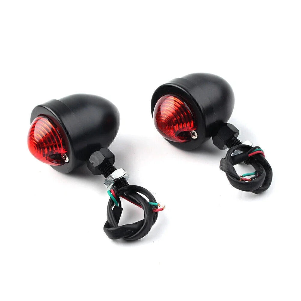 2X Black 12V Turn Signals for Motorcycle (Universal)