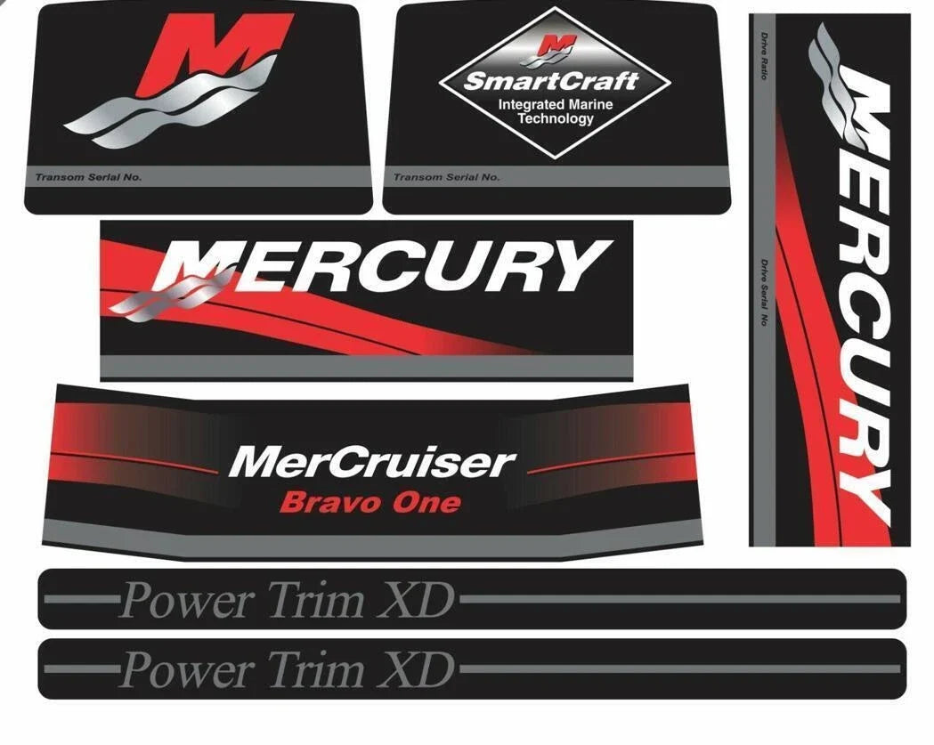 MerCruiser Stern Out Drive Maintenance Decals for Bravo One 1 (Year Unspecified)