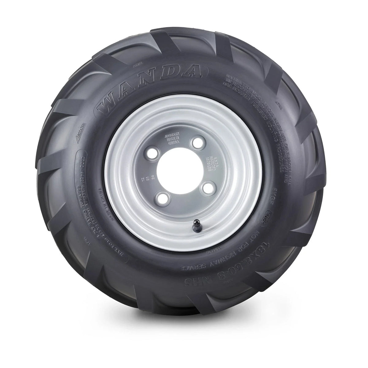 18x8.5-8 Lawn Mower Tire & Wheel Set of 2 with 4x4" Silver Wheel (13079)