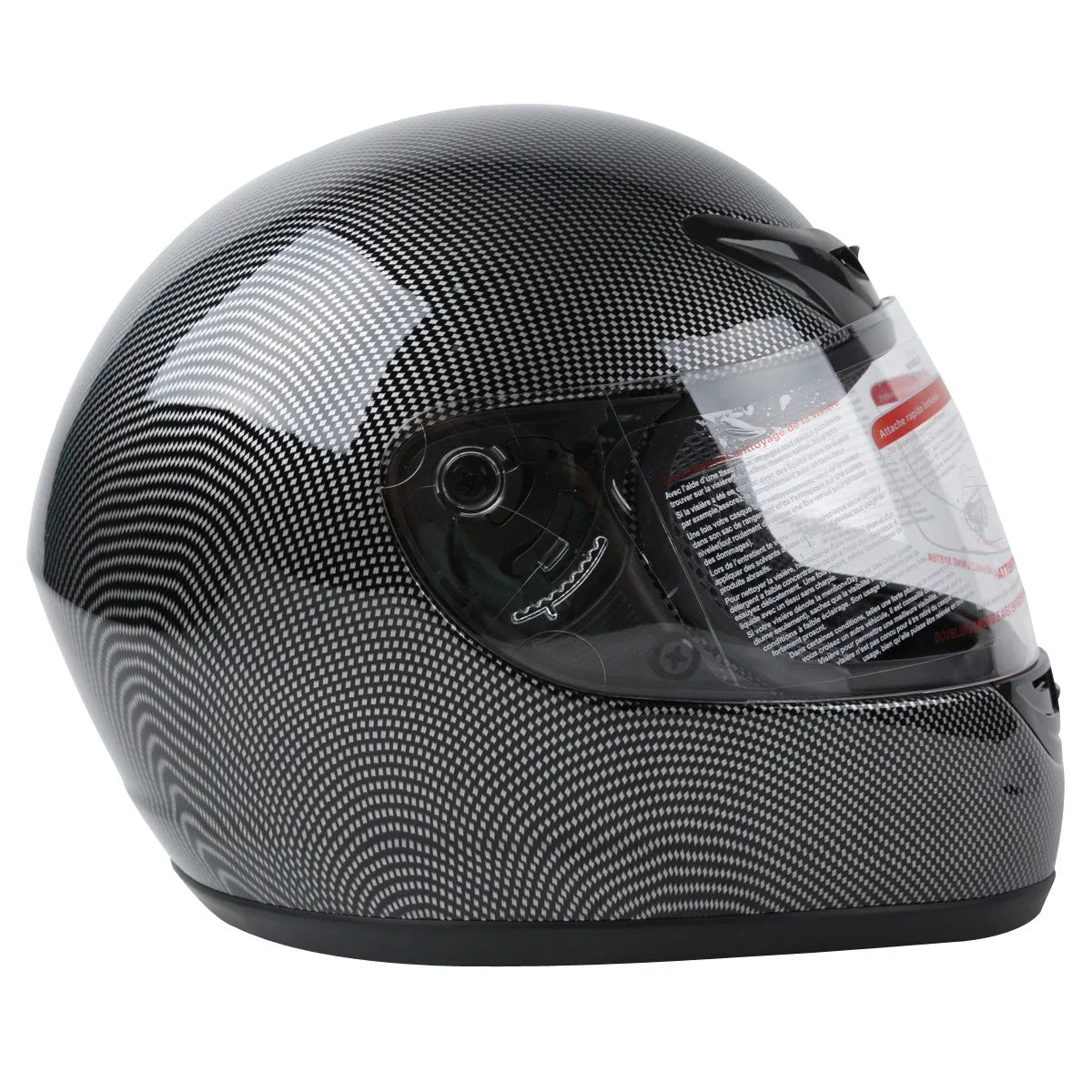 Carbon Fiber Black DOT Flip Up Full Face Helmet for Motorcycle (S, M, L, XL)