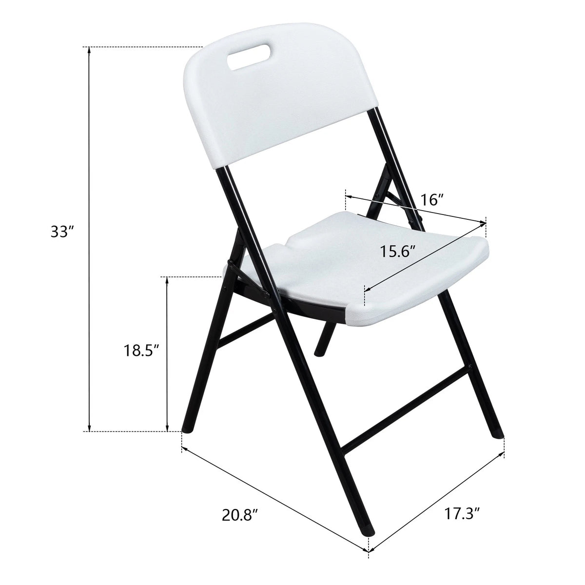Set of 4 Folding Chairs for Commercial Use (Outdoor, Contoured, Steel Frame)