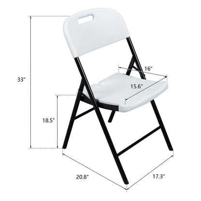 Set of 4 Folding Chairs for Commercial Use (Outdoor, Contoured, Steel Frame)